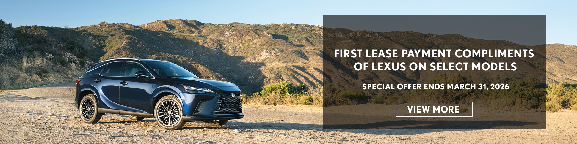 First Lease Payment Compliments of Lexus on Select Models