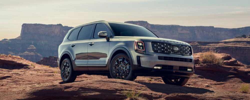2021 Kia Telluride Parked on Rocks