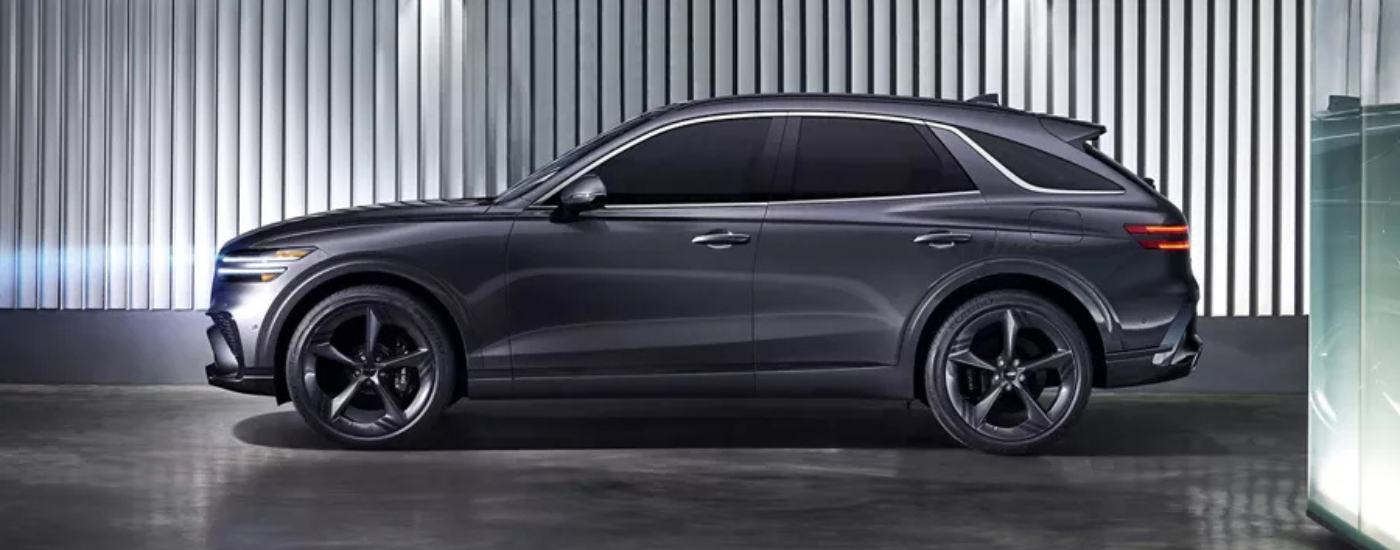 Side view of a grey 2026 Genesis GV70