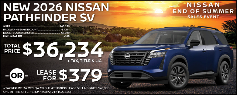 New 2026 Nissan Pathfinder Lease Offer