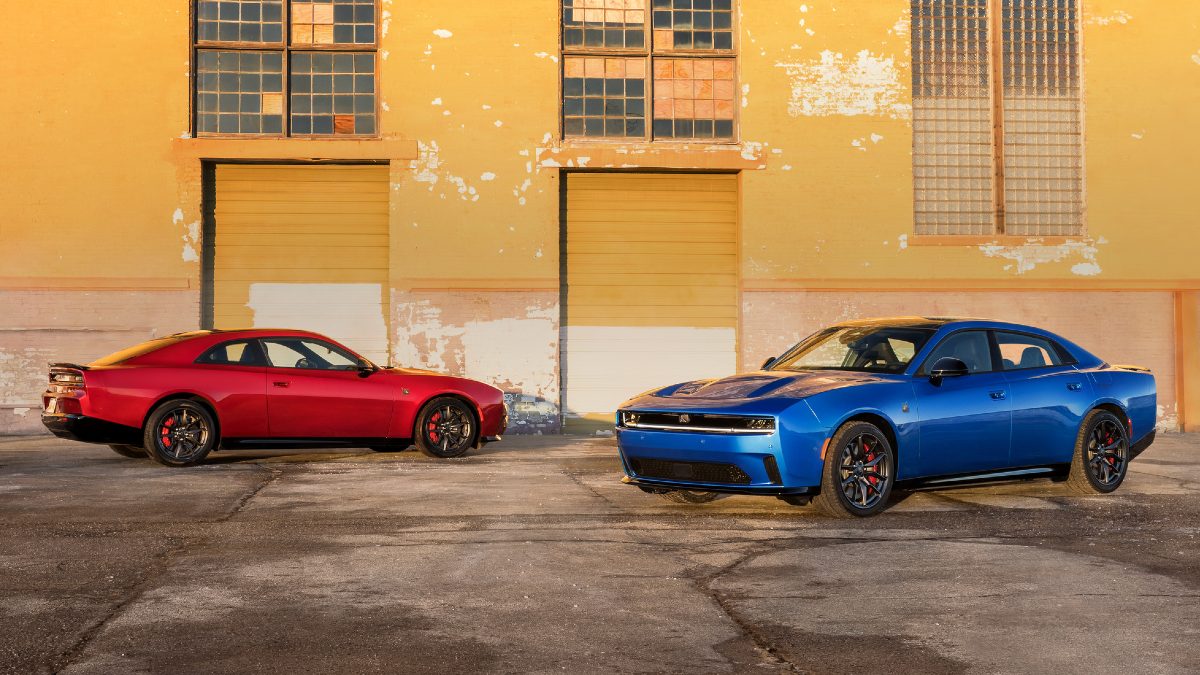 2026 Dodge Charger Daytona Models Facing Each Other Exterior Profiles