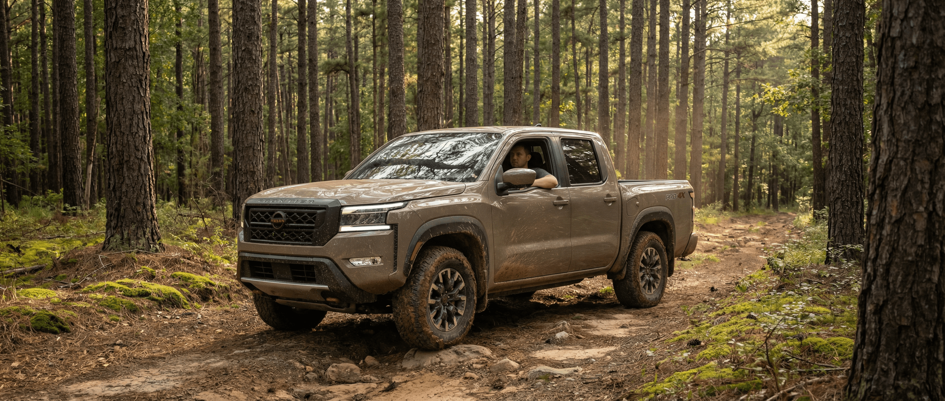 Nissan Frontier truck on Georgia trail near Roswell, GA