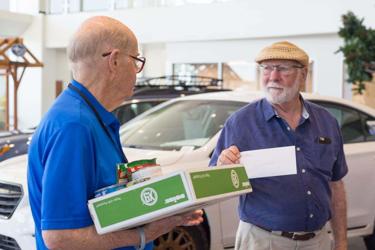 Wilsonville Subaru staff presenting a donation to St. Vincent de Paul