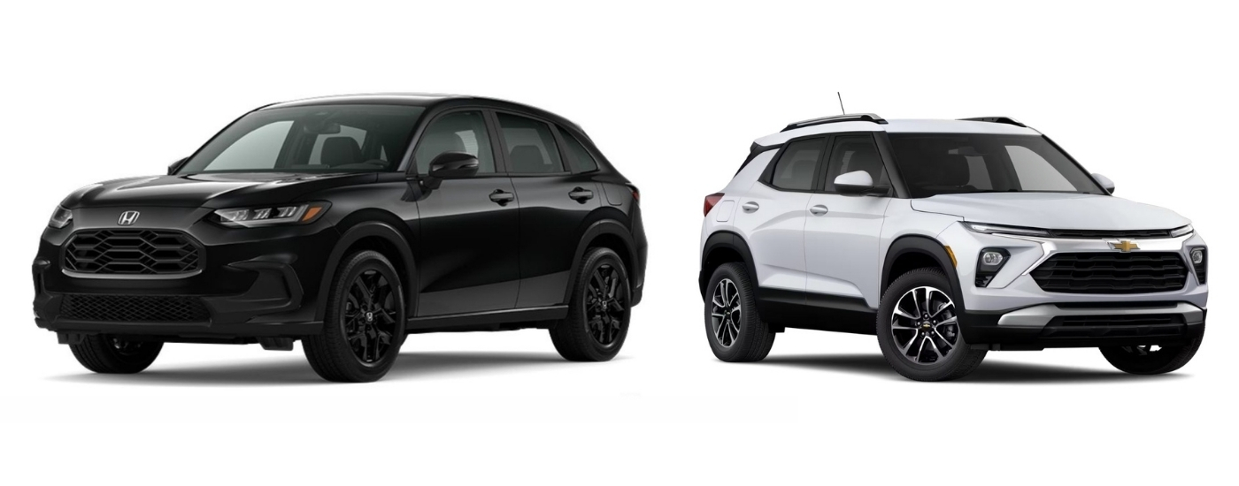 Black 2025 Honda HR-V Sport vs white 2025 Chevy Trailblazer LT