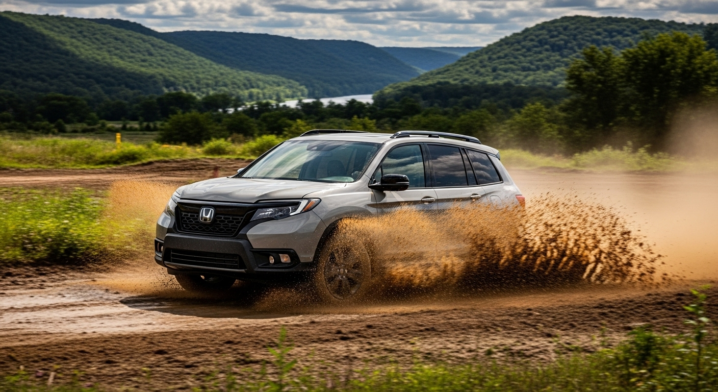 Explore the 2025 Honda Passport's off-road capabilities and check local availability in Burlington, IA. Visit Kunes Honda of Quincy for more details.