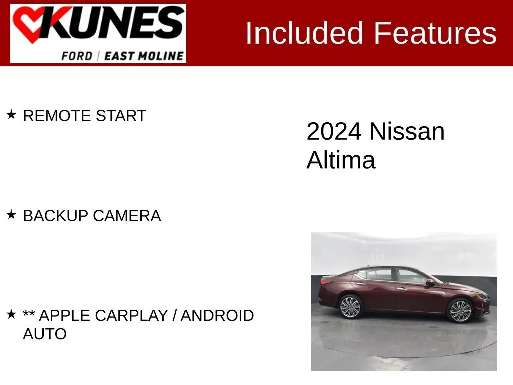 Used 2024 Nissan Altima SL with VIN 1N4BL4EW1RN387149 for sale in East Moline, IL
