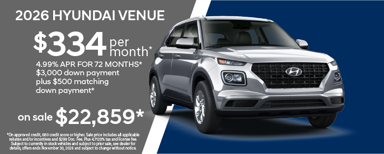 2026 Hyundai Venue On Sale!