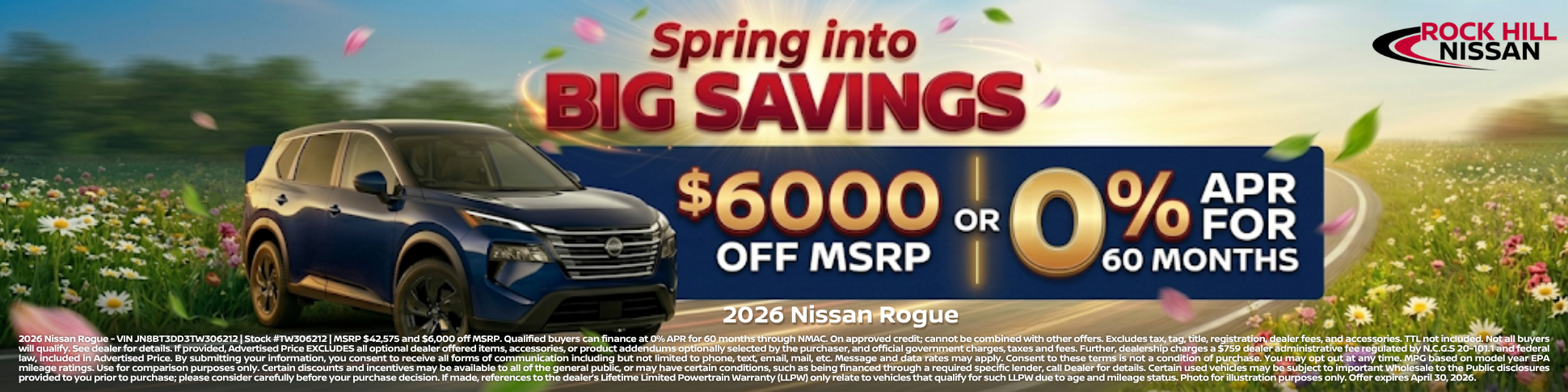 Rock Hill Nissan April Incentive
