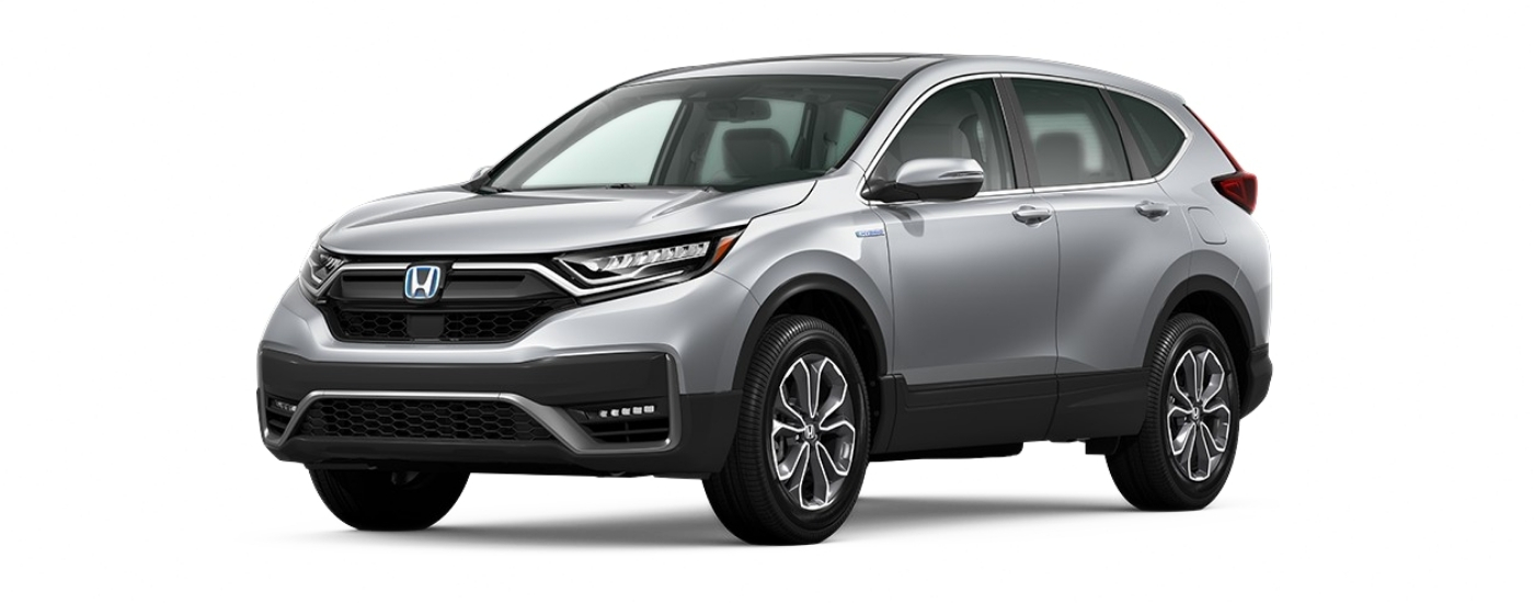 Silver 2022 Honda CR-V Hybrid EX angled left