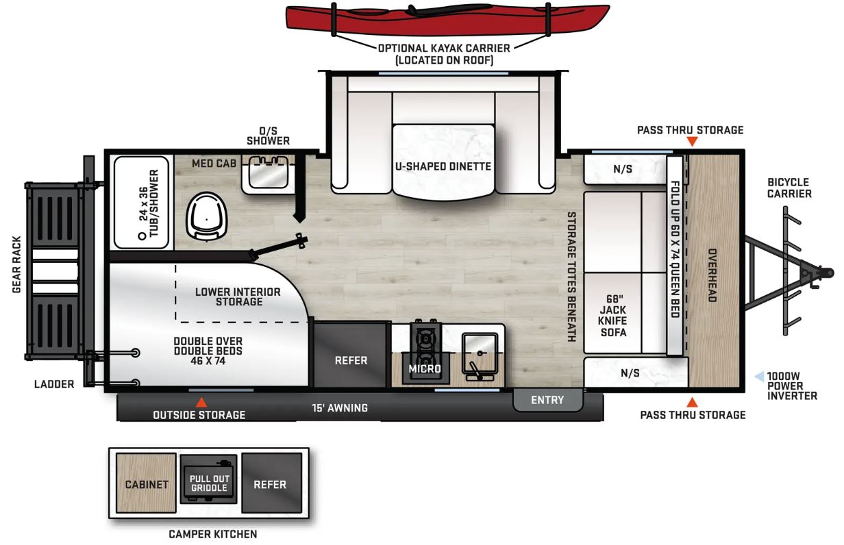 Coachmen Catalina Expedition travel trailer 192BHS interior layout