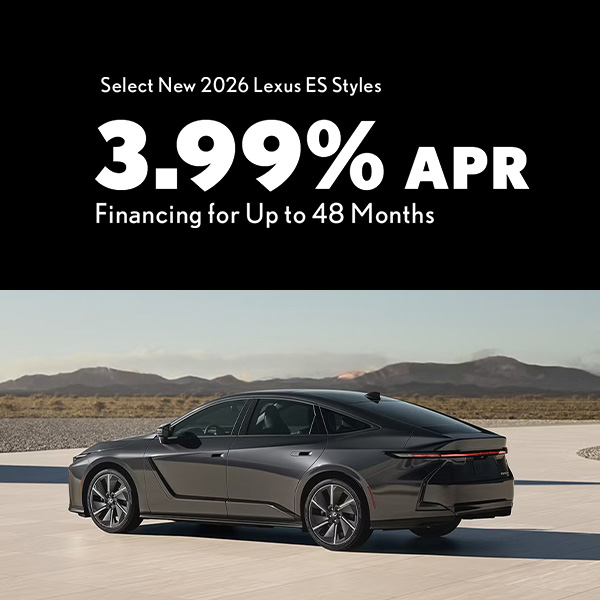 3.99% APR on select 2026 Lexus ES models in Greenville, SC