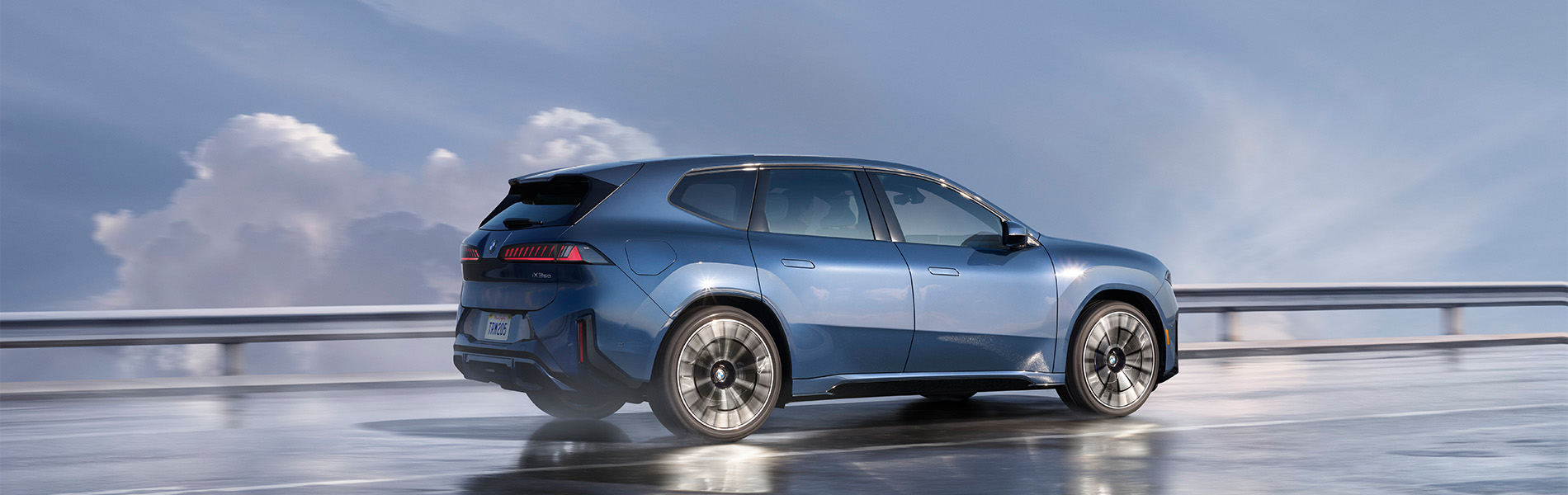 The BMW iX3 side profile.