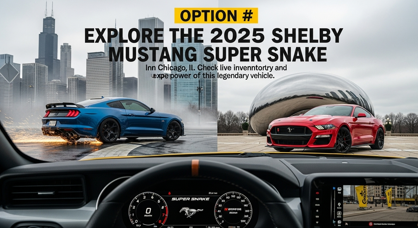 Explore the 2025 Shelby Mustang Super Snake in Chicago, IL. Check live inventory and experience the power of this legendary vehicle.