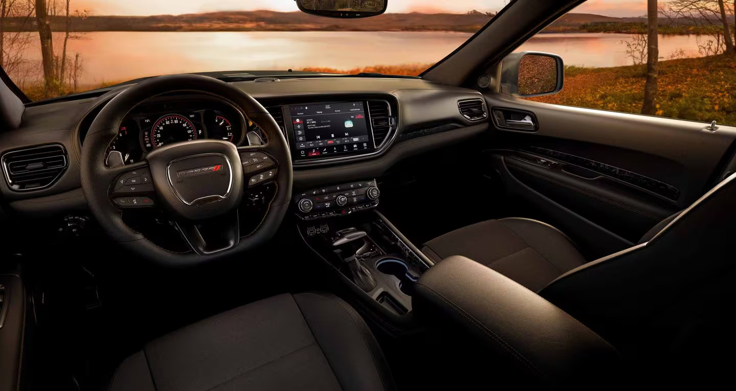 The front dash of a dodge durango.
