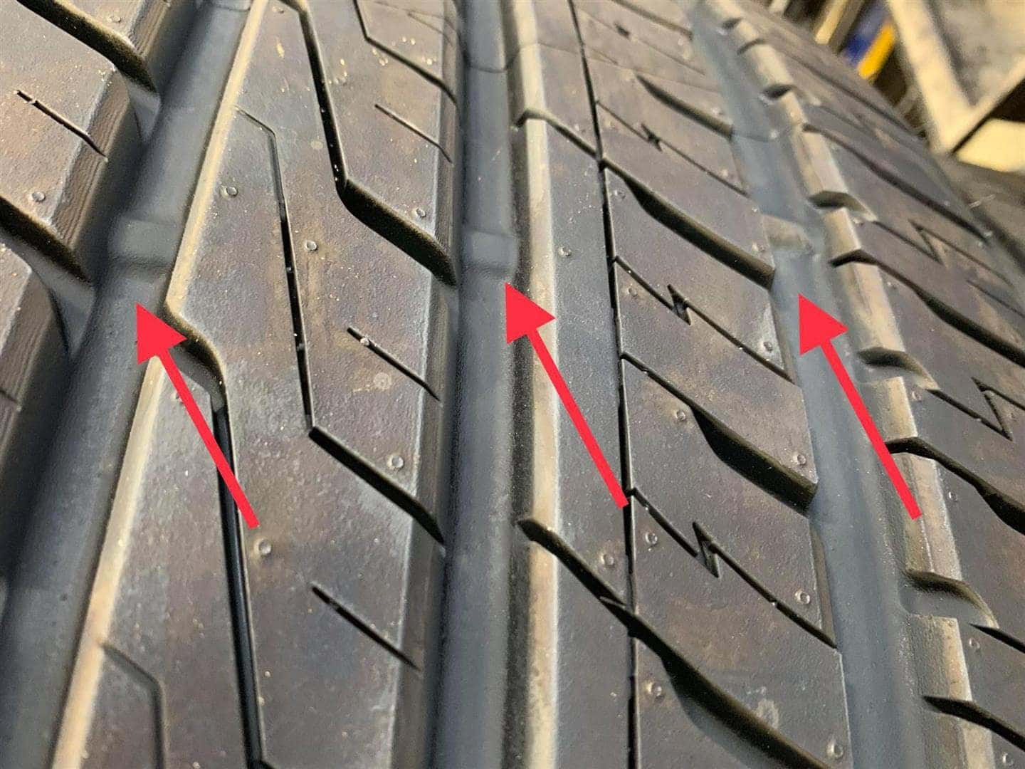 Tread Wear Indicator Bars on a tire