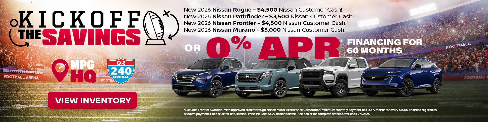 0% on New Nissans