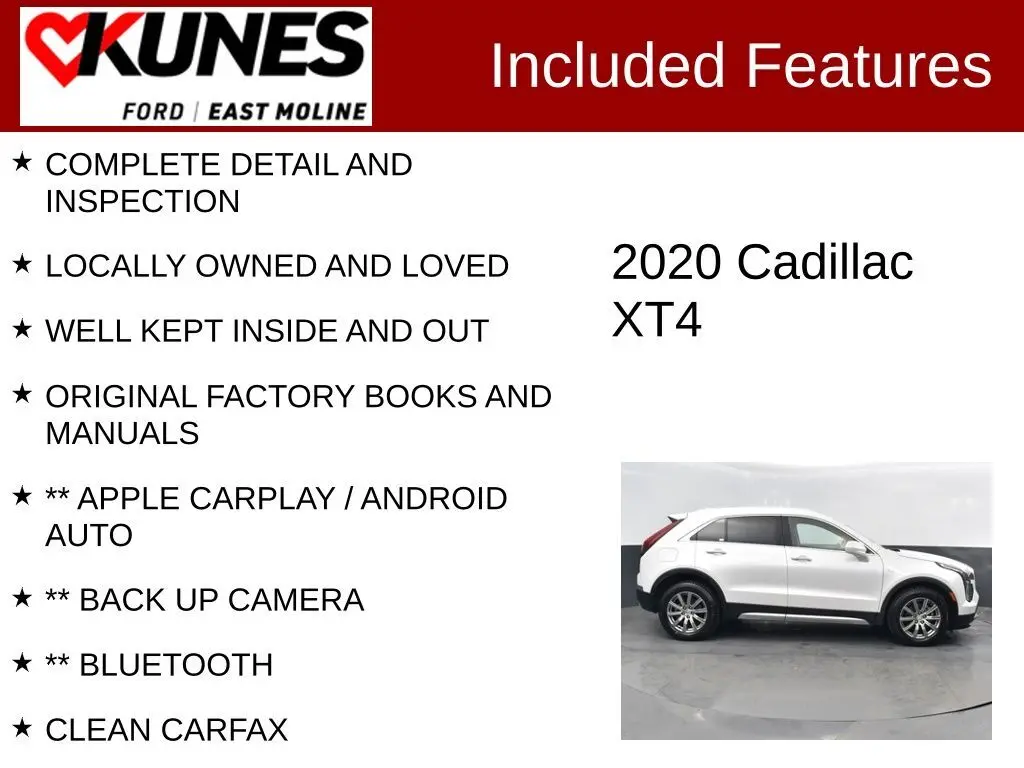 Used 2020 Cadillac XT4 Premium Luxury with VIN 1GYFZDR40LF060286 for sale in East Moline, IL
