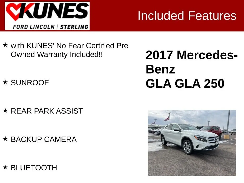 Used 2017 Mercedes-Benz GLA-Class GLA250 with VIN WDCTG4EB6HJ346600 for sale in Sterling, IL