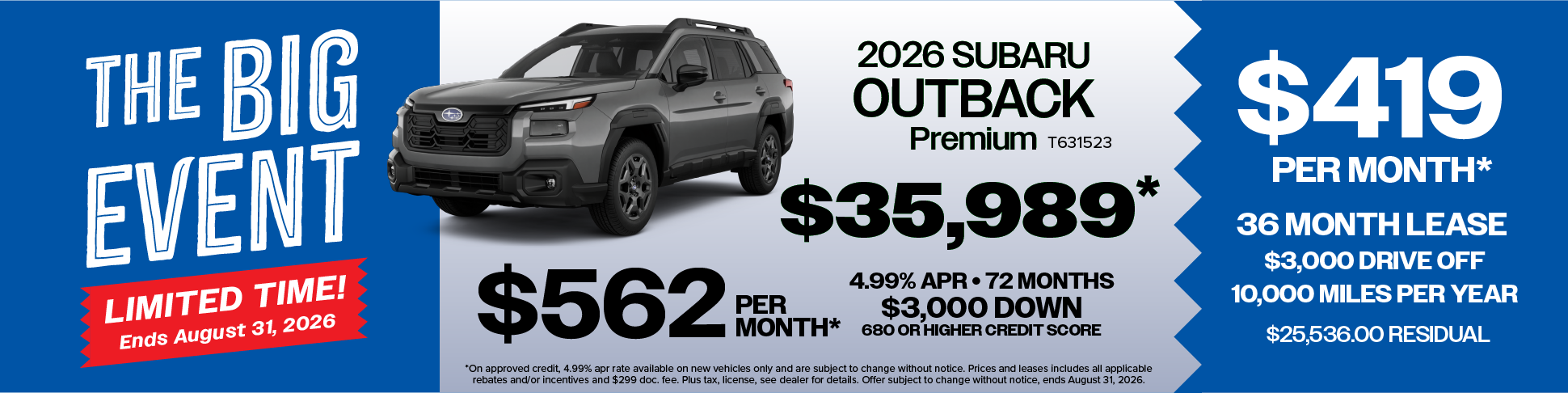 2026 Subaru Outback on sale