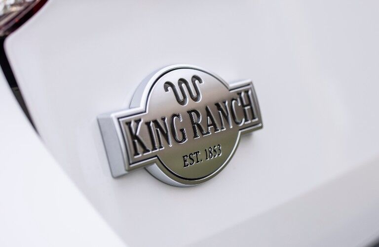 King Ranch badge on a white 2021 Ford Explorer King Ranch