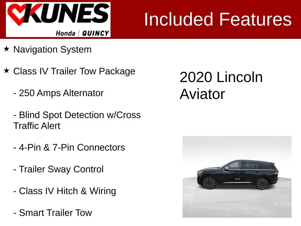Used 2020 Lincoln Aviator Black Label with VIN 5LM5J9XC8LGL02826 for sale in Quincy, IL
