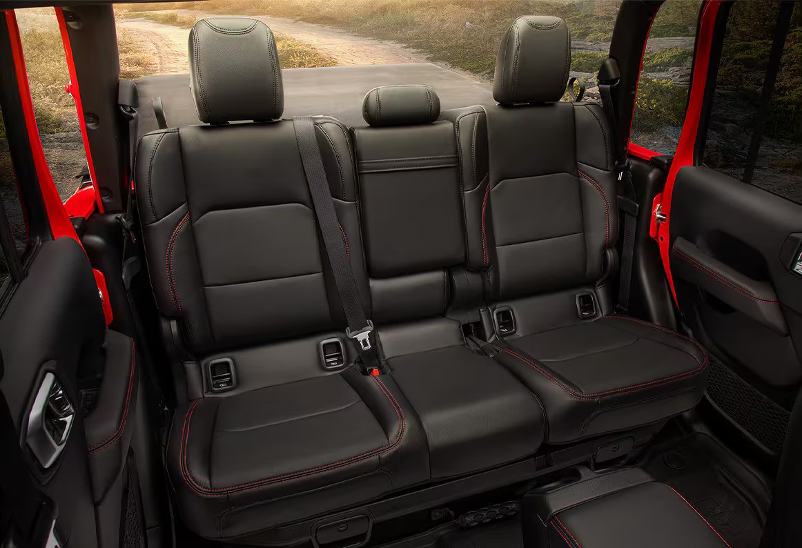 The interior of a jeep gladiator.