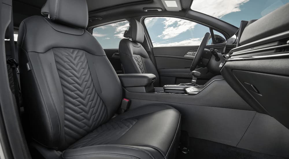 Front leather seating in a 2026 Kia Sportage Hybrid