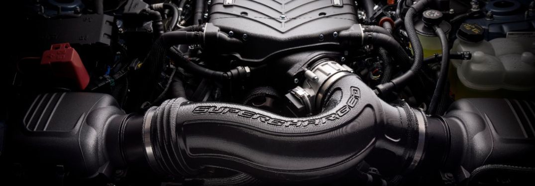 Close Up of Ford Mustang Supercharger Under the Hood