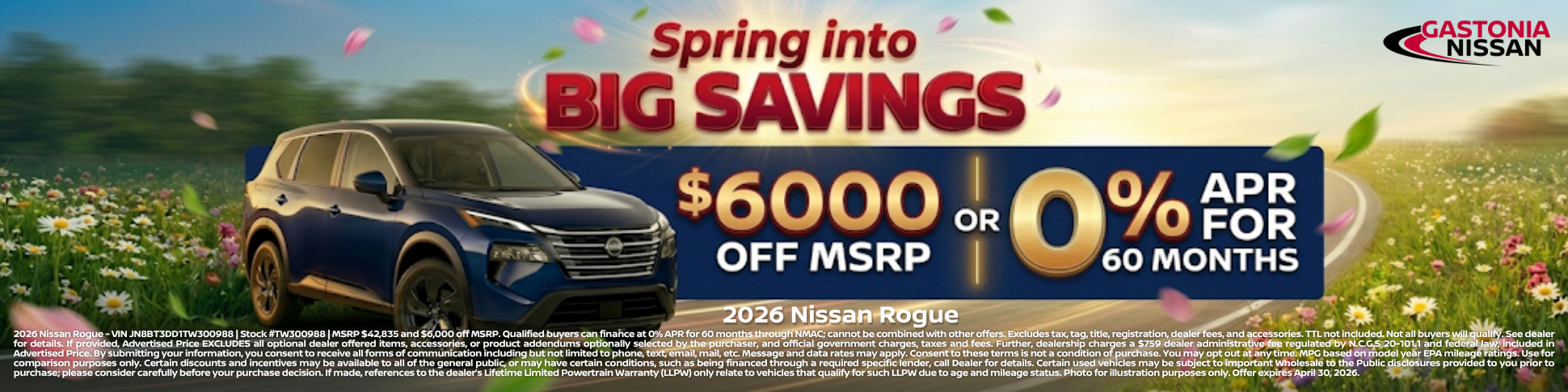 Gastonia Nissan April Incentives