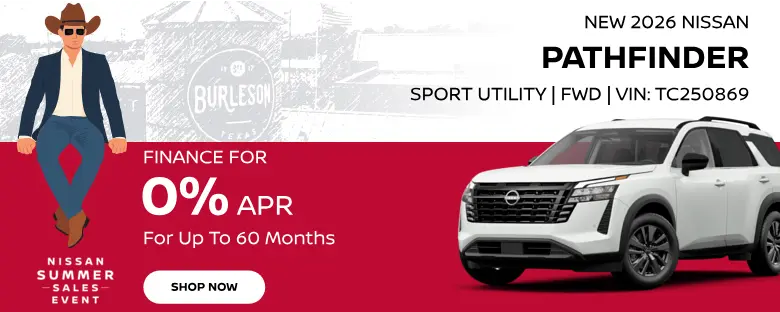 Finance a new 2026 Nissan Pathfinder for 0% APR for up to 60 months