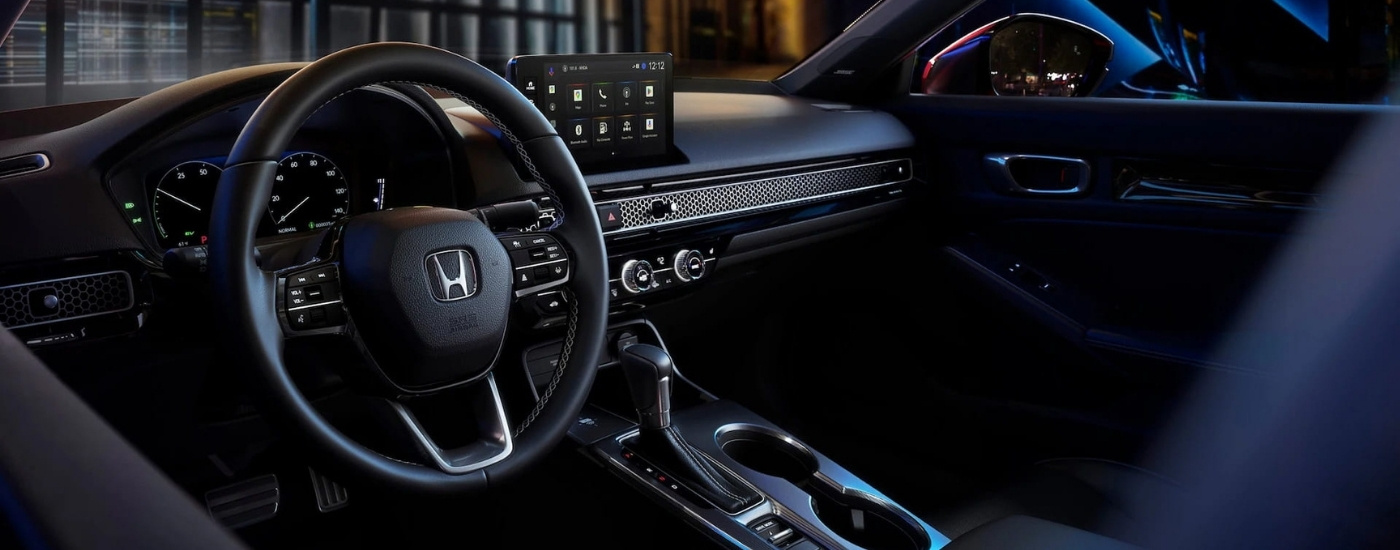 Infotainment and digital gauge cluster on a 2025 Honda Civic