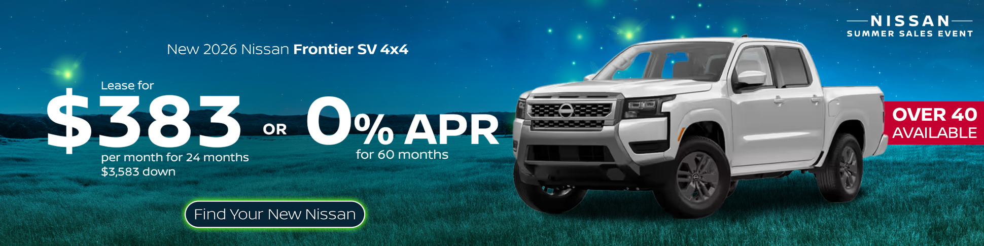 New 2026 Nissan Frontier SV 4x4                      