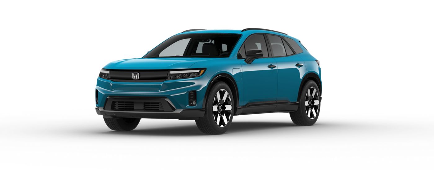 Blue 2026 Honda Prologue angled left