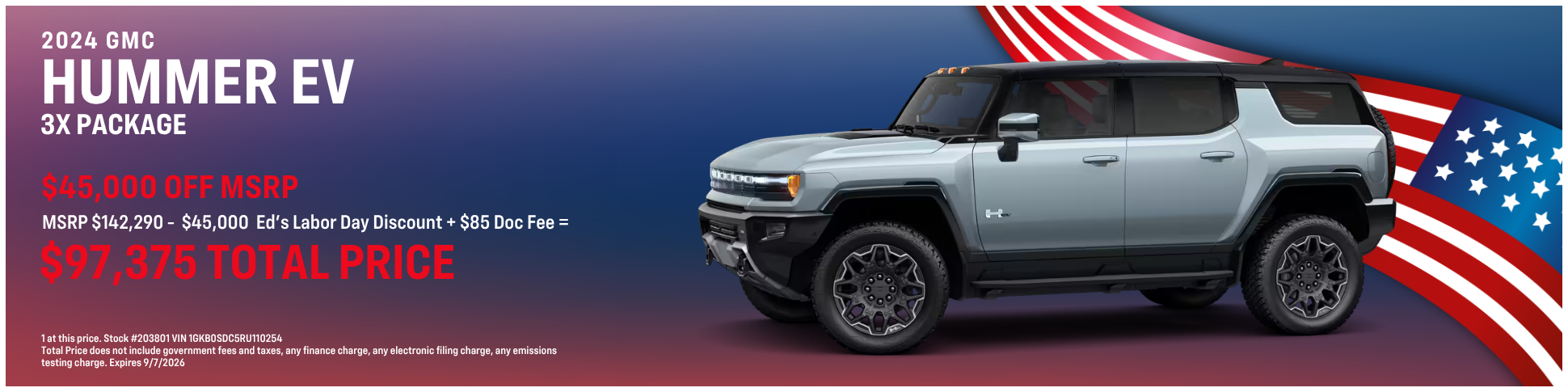 4. New 2024 GMC Hummer EV 3x Package Offer