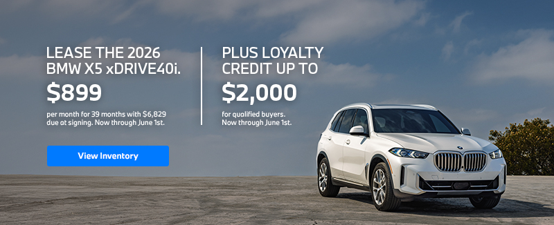 2026 X5 lease starting at $899 per month for 39 months