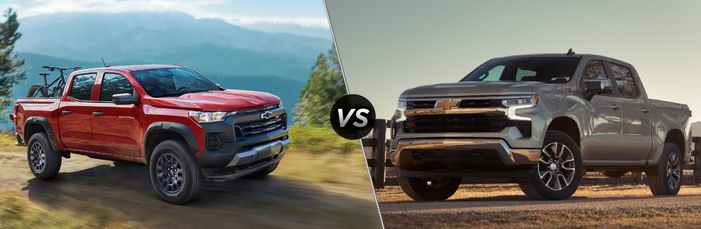 2025 Chevy Colorado vs Silverado 1500 Exterior Front Profiles