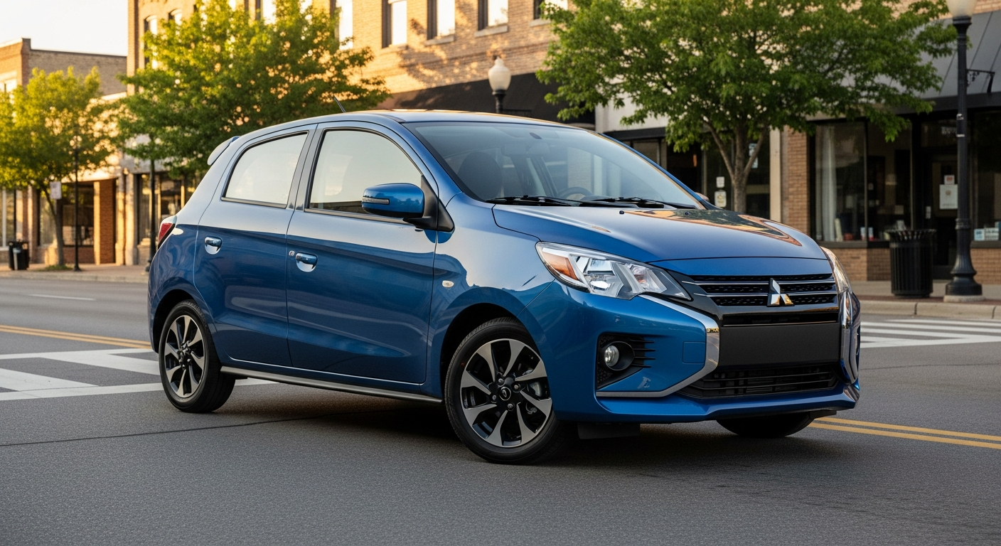 2024 Mitsubishi Mirage GT compact hatchback on city street