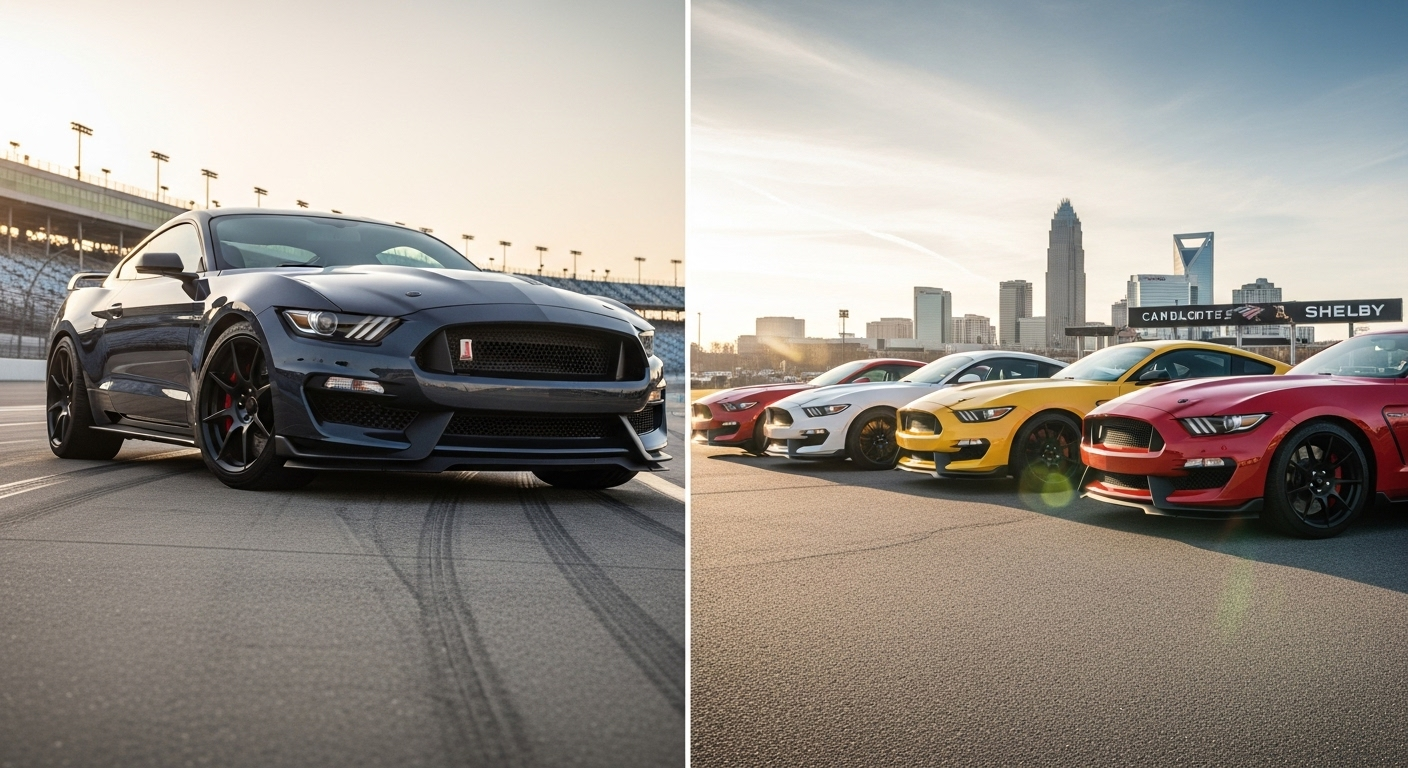 The 2021 Shelby Mustang GT350 lineup in Charlotte, NC offers a thrilling driving experience with its powerful engine options and sleek design. Explore the various trims and specifications available, and learn about delivery options with Kunes Auto Group.