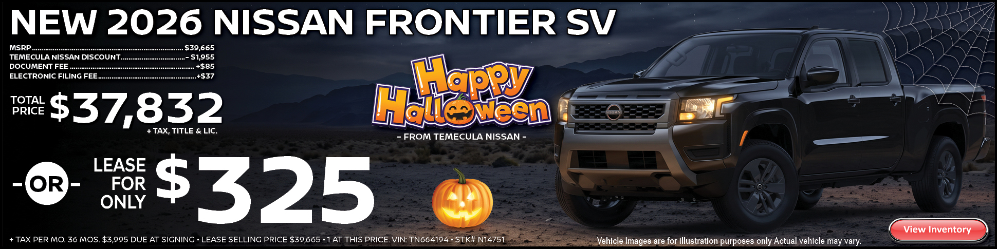 New 2026 Nissan Frontier SV