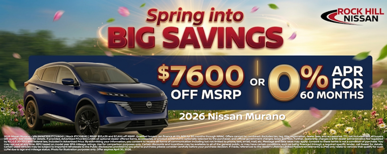 Rock Hill Nissan April Incentive
