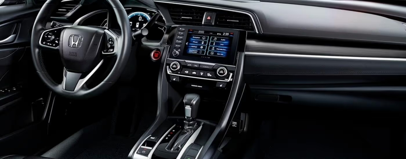 Black interior of a 2020 Honda Civic Sedan