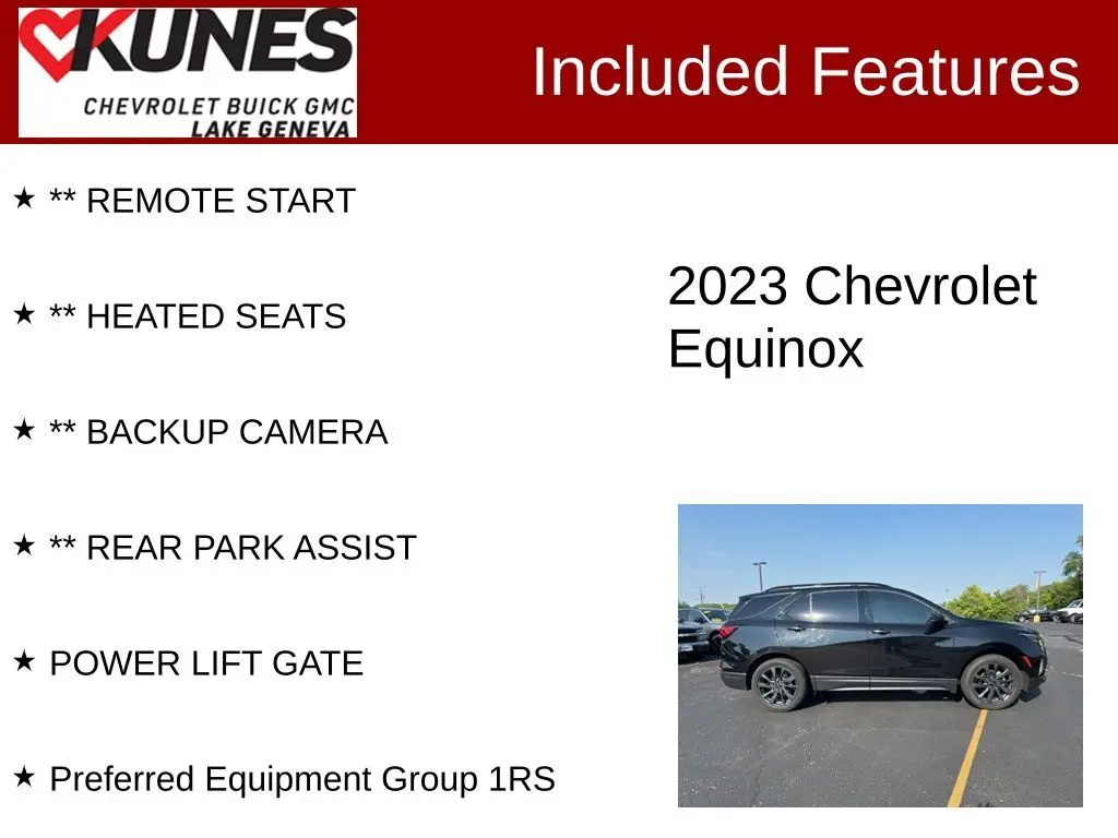 Used 2023 Chevrolet Equinox RS with VIN 3GNAXMEG4PL109546 for sale in Lake Geneva, WI