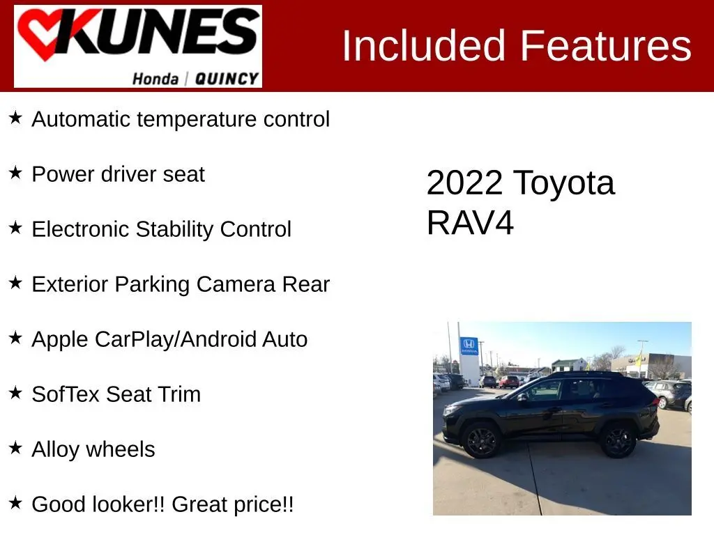 Used 2022 Toyota RAV4 Adventure with VIN 2T3J1RFV3NW275955 for sale in Quincy, IL