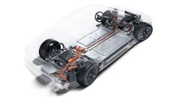 Model showing internal systems of vehicle