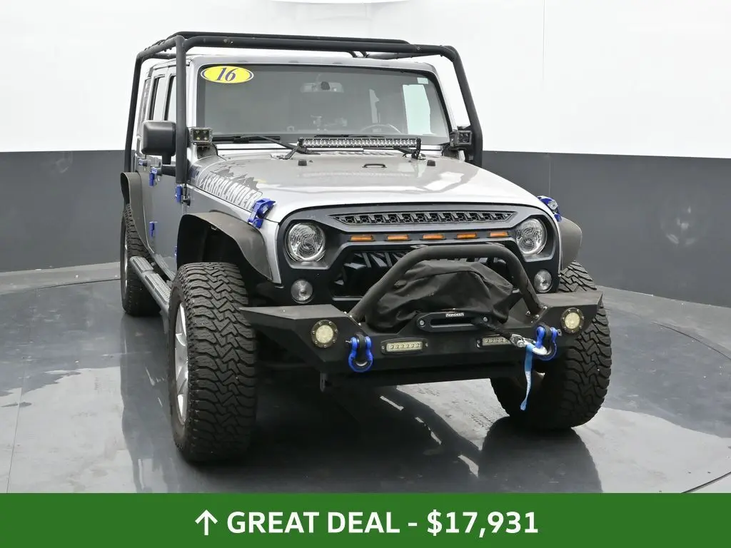 Used 2016 Jeep Wrangler Unlimited Sahara with VIN 1C4HJWEG3GL142571 for sale in Elkhorn, WI