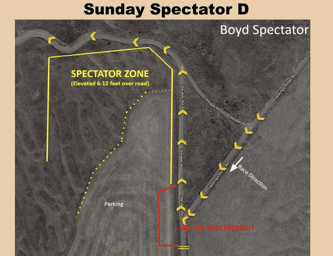 Aerial map of Sunday Spectator D at Boyd