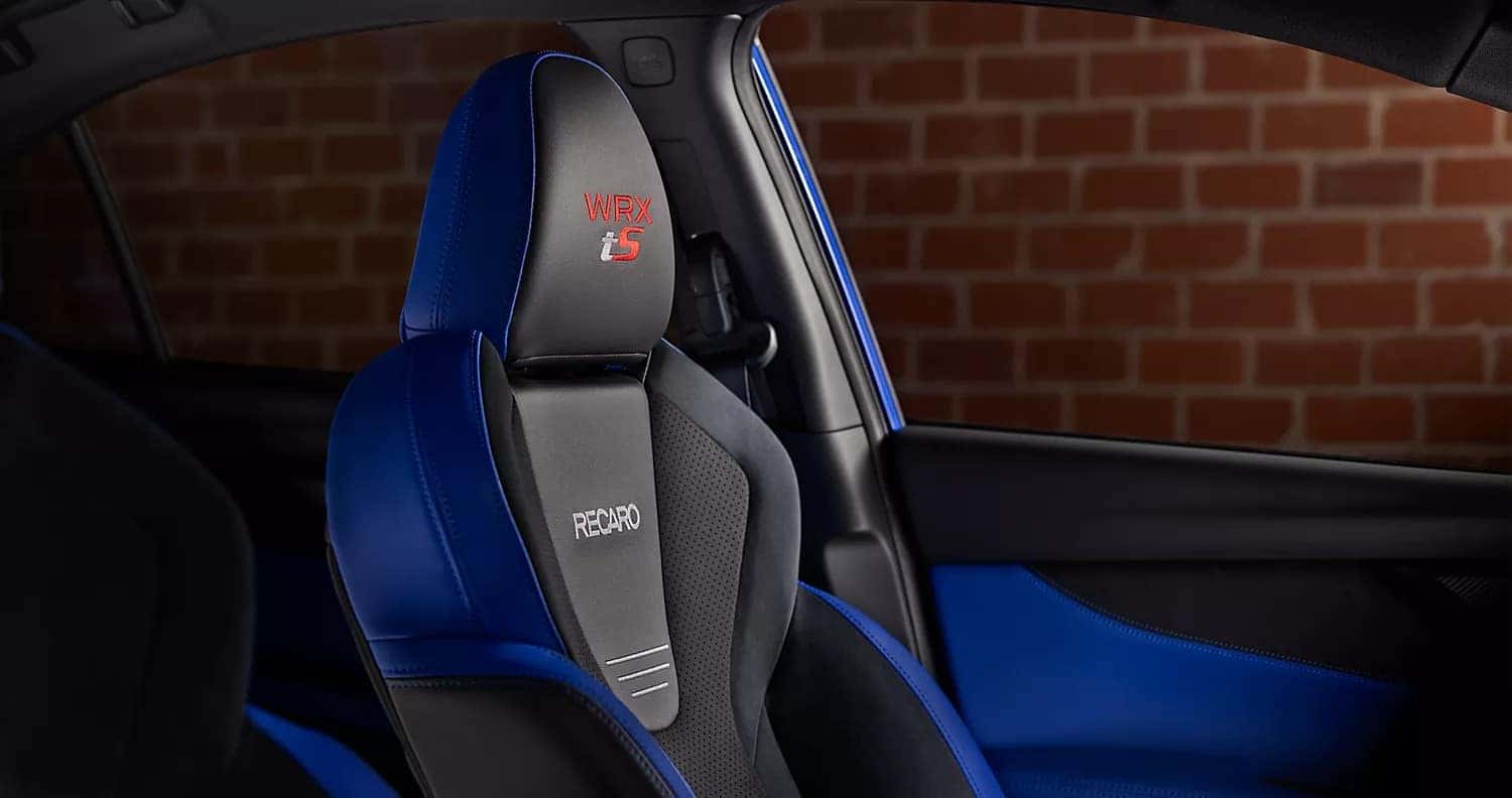 Subaru WRX tS Recaro front seat with blue accents