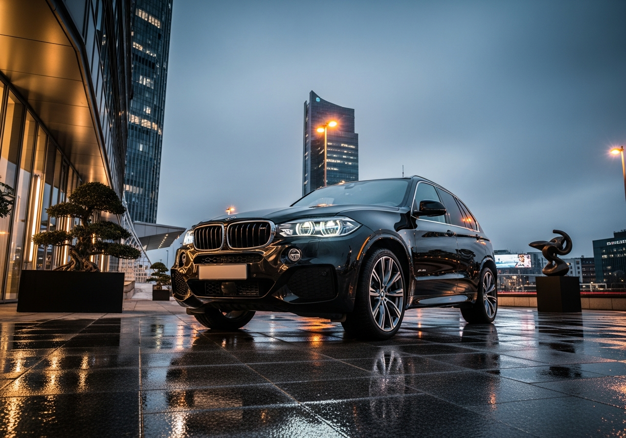 BMW X3 on an urban street showcasing athletic stance.