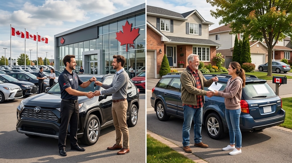 sell a car to dealer vs private
