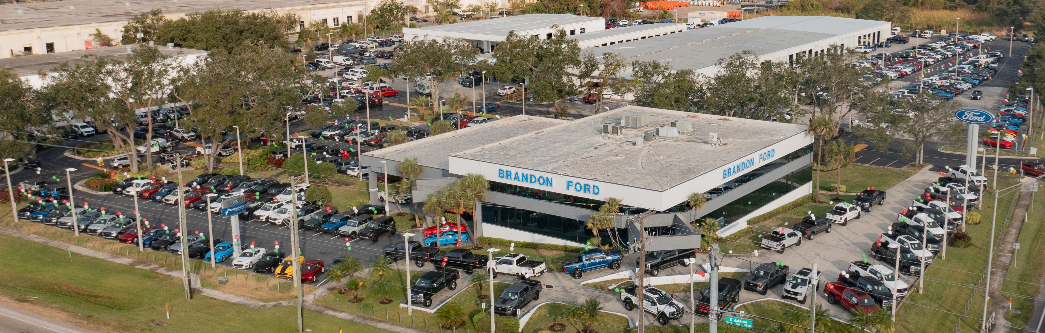 Aerial photo of the Brandon Ford dealership